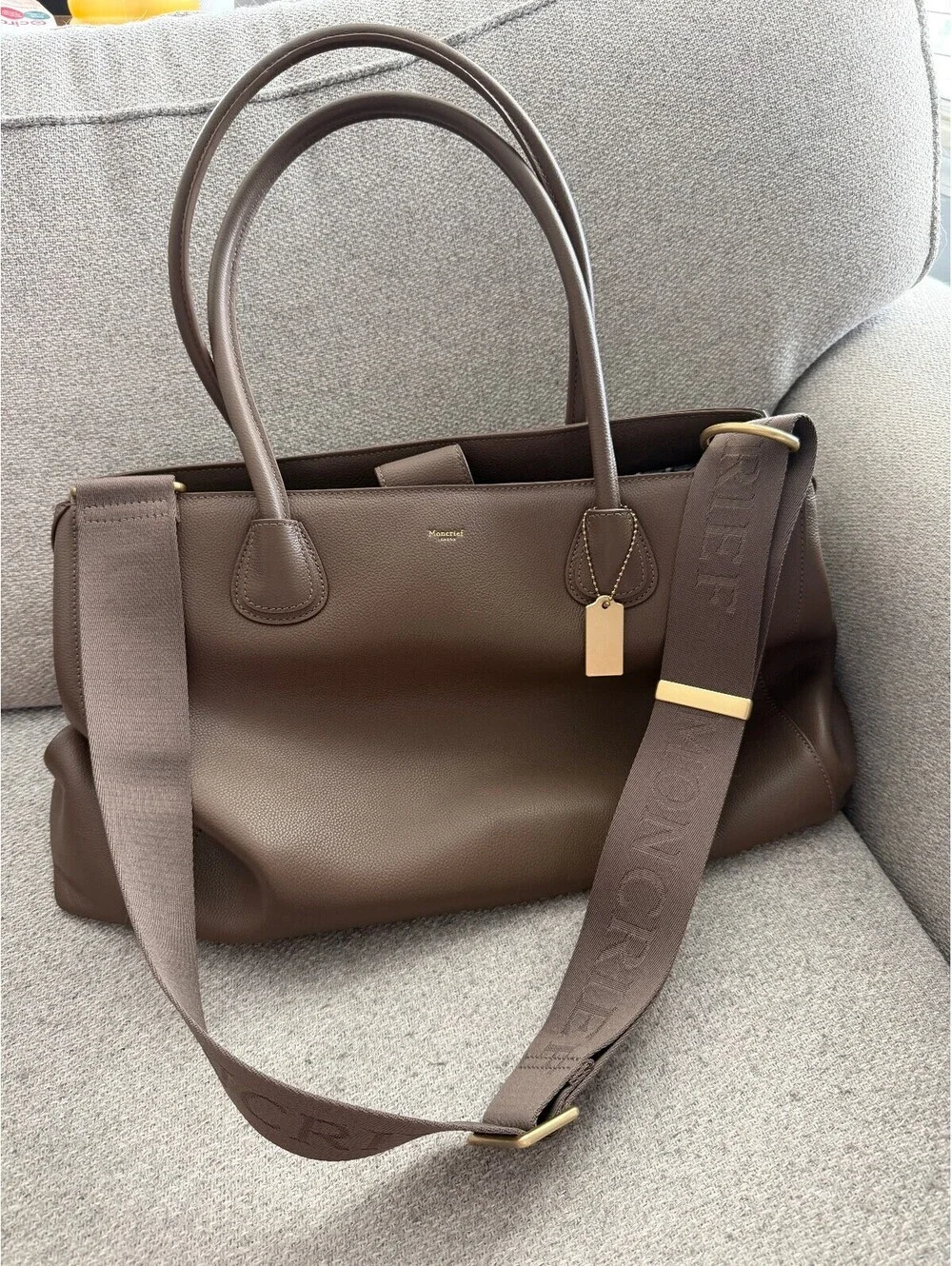 Moncrief Serrena Leather Tote Bag Earth Brown Large Shoulder Bag